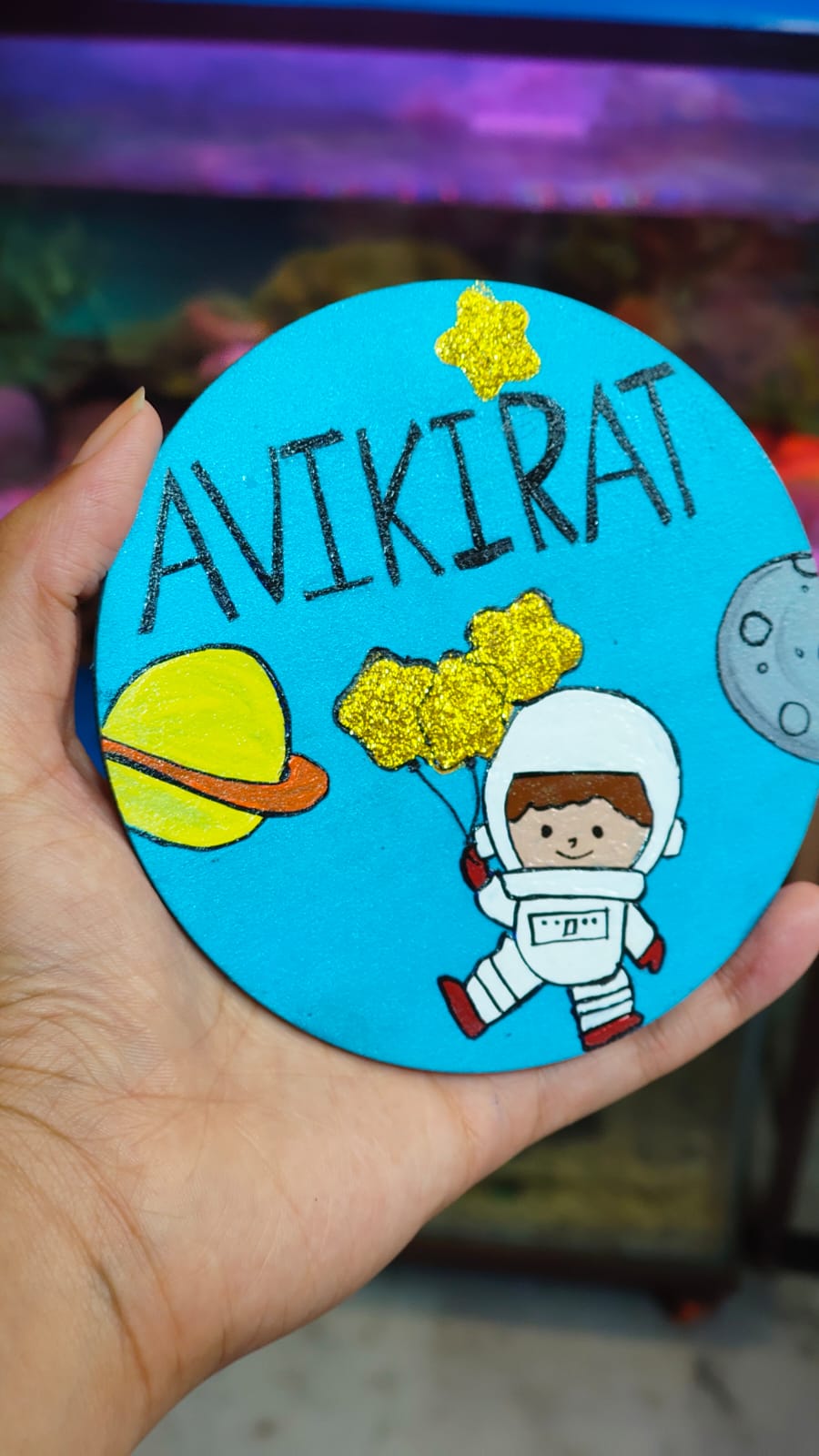 Astronaut Name Customized Hand-Painted Fridge Magnet