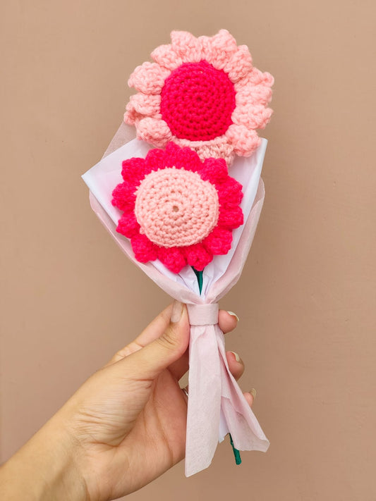 Handmade crochet forever flower pair of two, best of love floral gift India