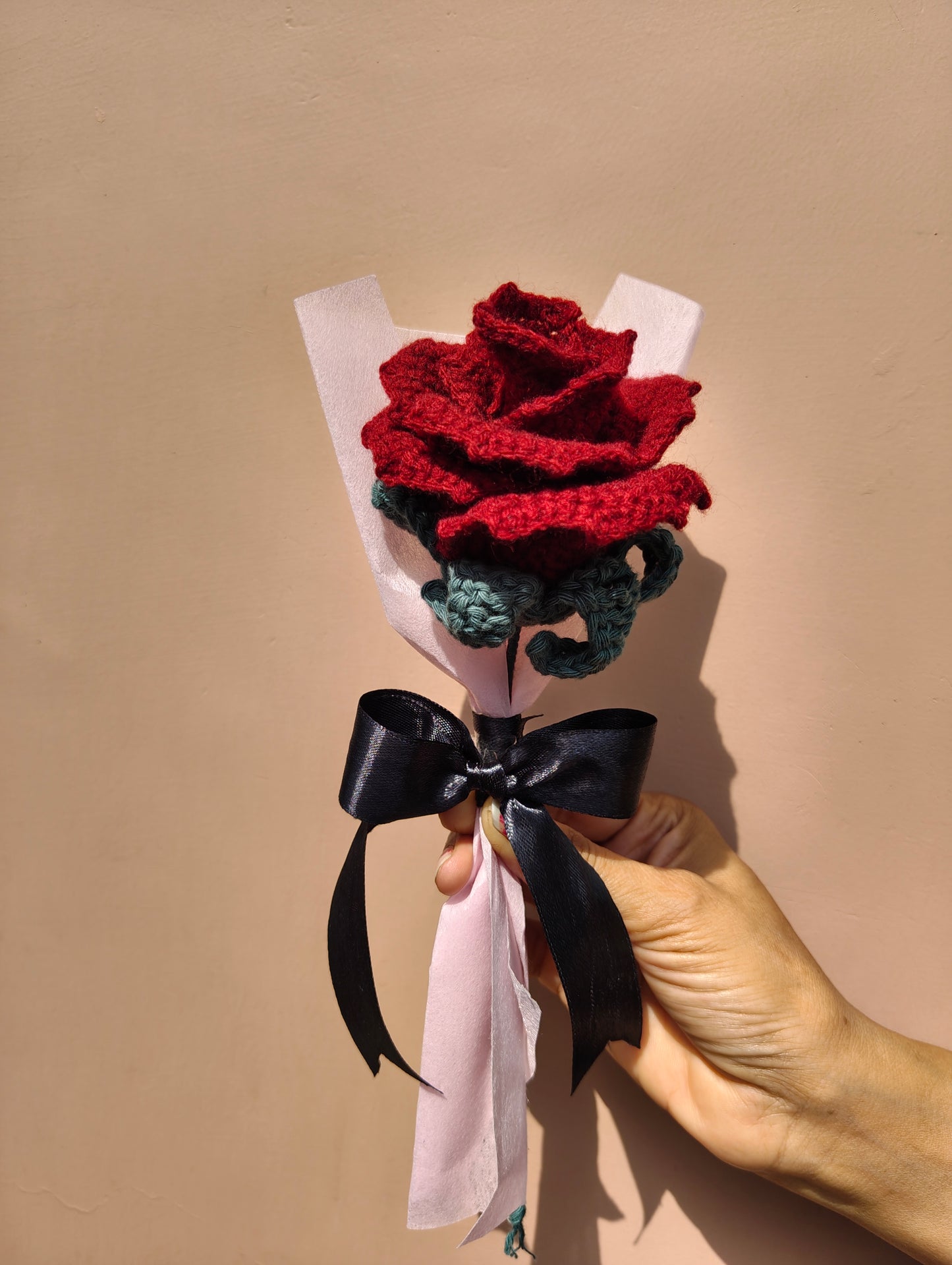 Handmade crochet forever rose, soft yarn eternal rose bloom gift India