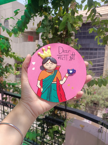 Handmade Dear Mata Shri Mother's Day fridge magnet, special gift for mom India