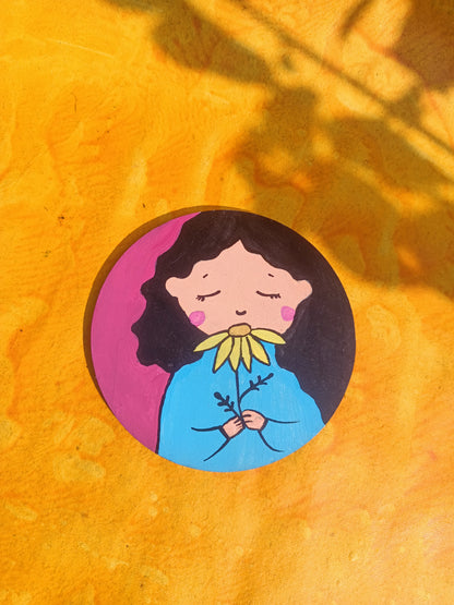 Calm Girl Fridge Magnet