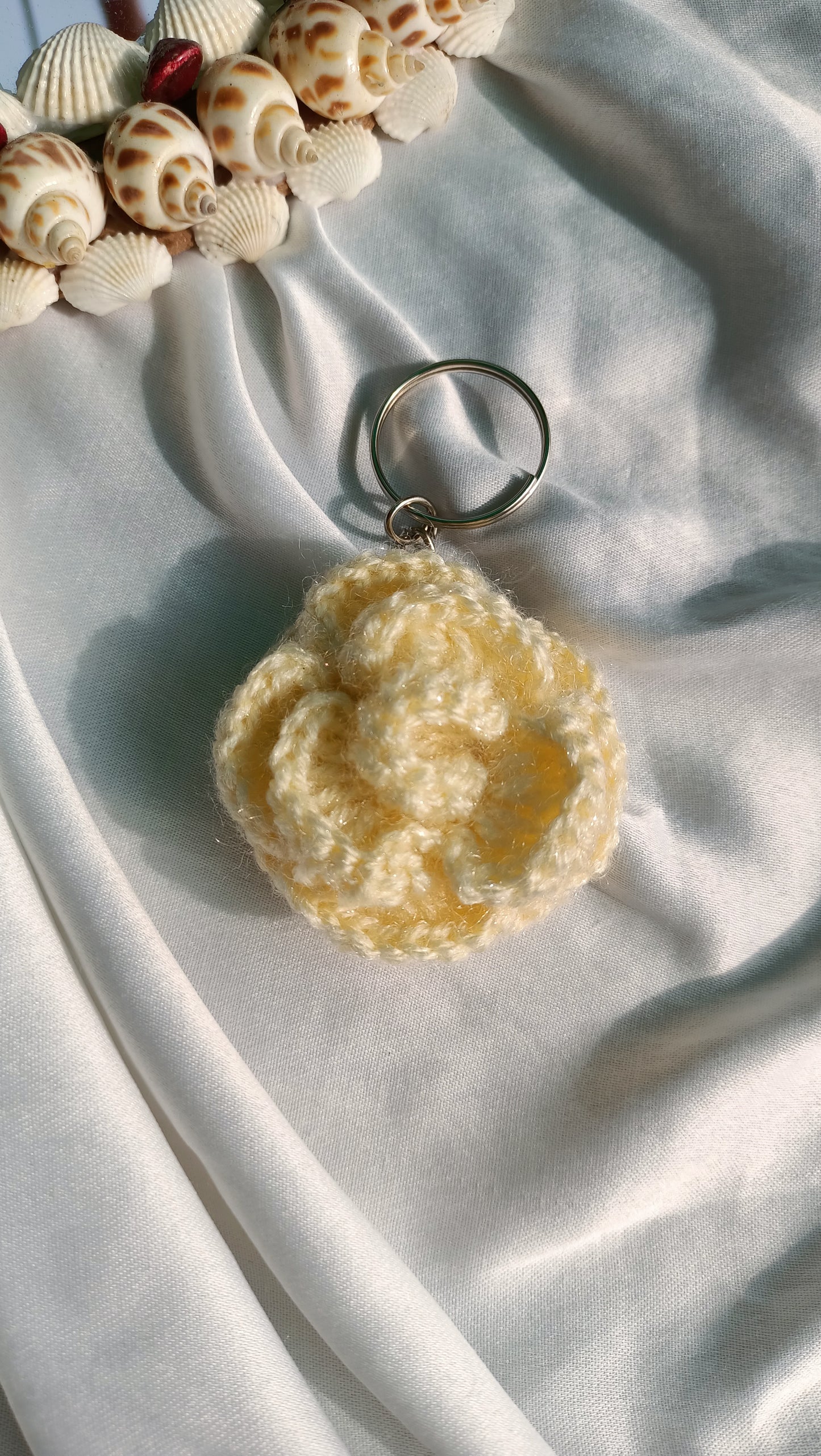 White Rose Keychain