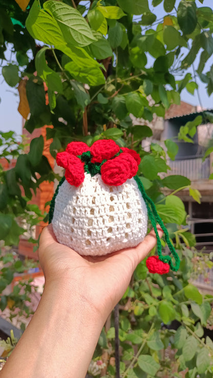 Mini Crochet Rose Potli