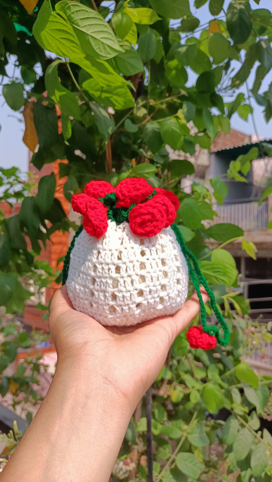 Mini Crochet Rose Potli