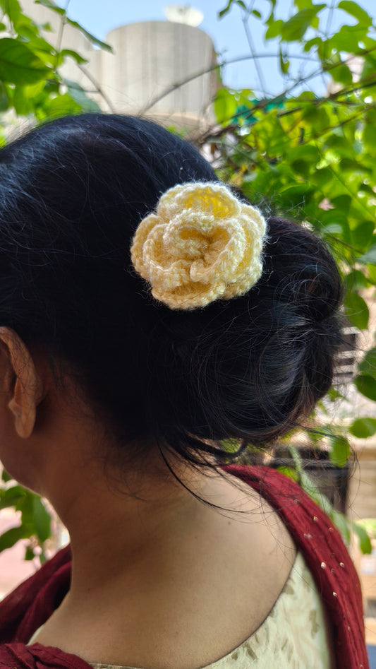 White Rose Hair Pin