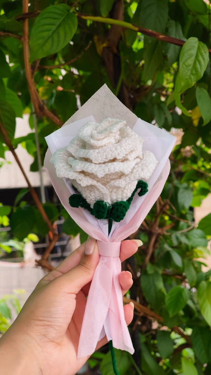  Handmade crochet rose love of peace forever flower, romantic yarn bloom India