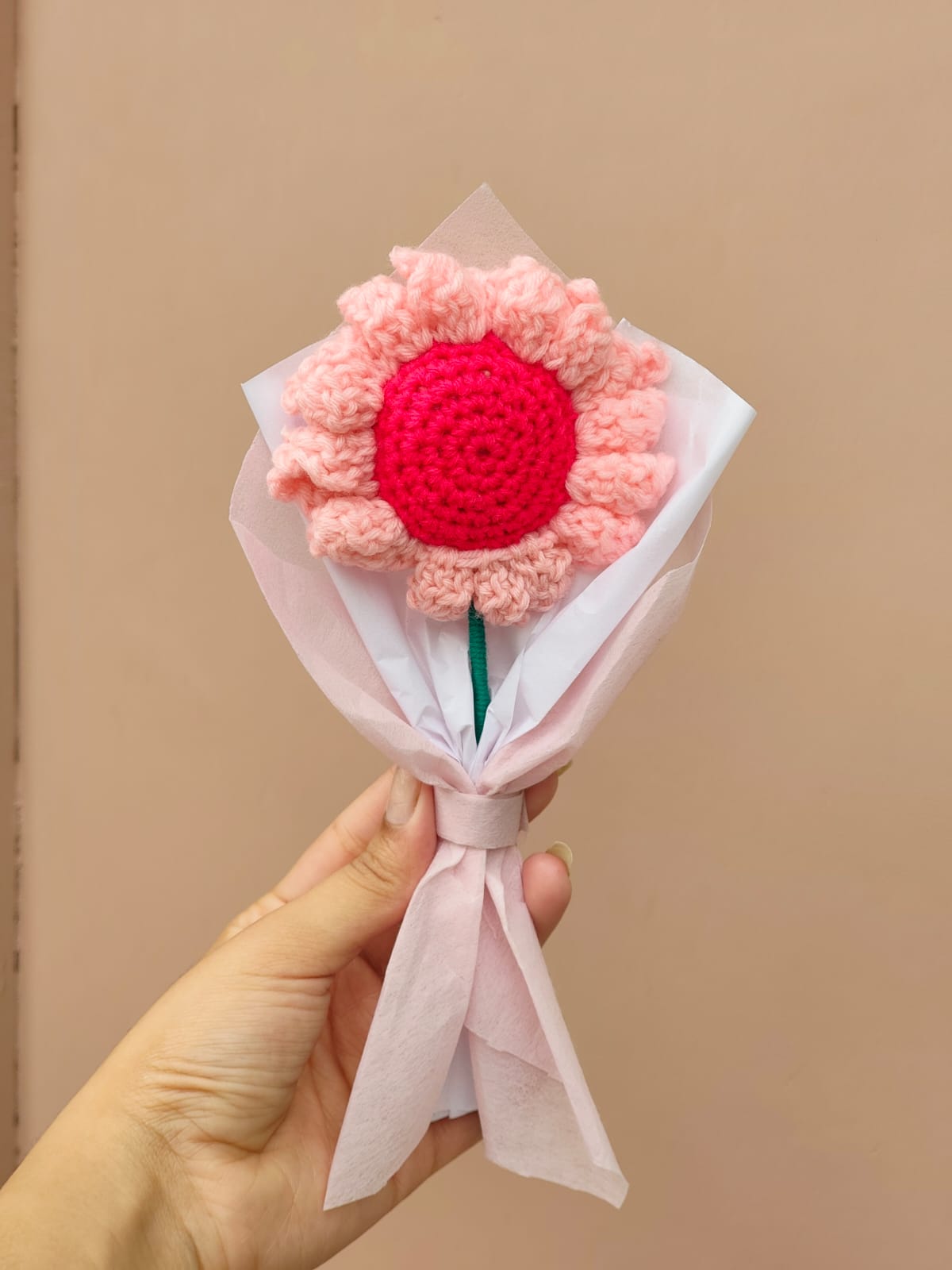 Handmade crochet lovely forever flower, soft yarn floral gift India