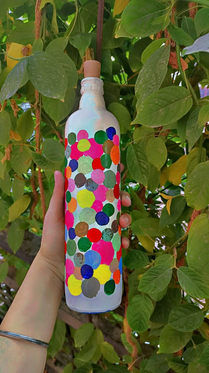 Polka Dot Hand-Painted Bottle