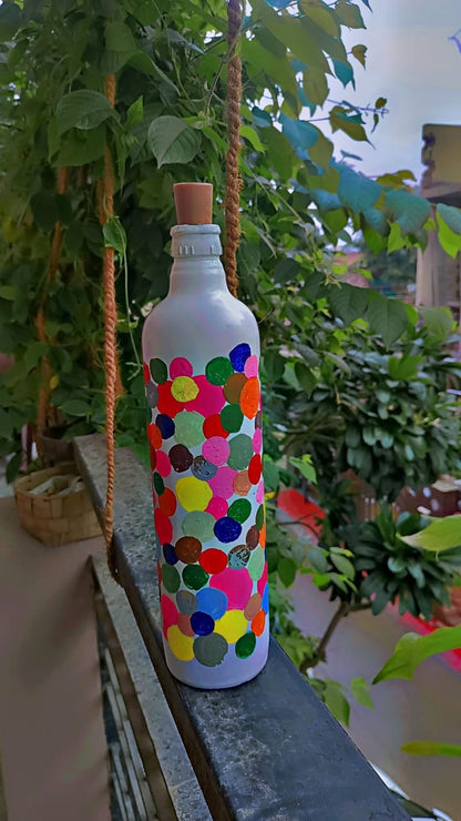Polka Dot Hand-Painted Bottle