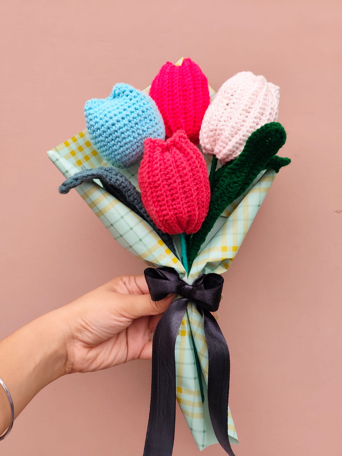 Handmade Crochet Tulip Bouquet