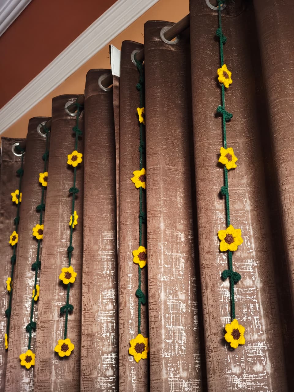 Sunflower Crochet Curtain Charms (Pack of 4)