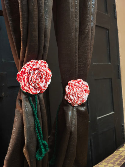 Rose Crochet Curtain Tie (pack of 2)