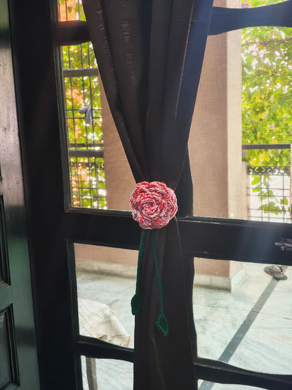 Rose Crochet Curtain Tie (pack of 2)