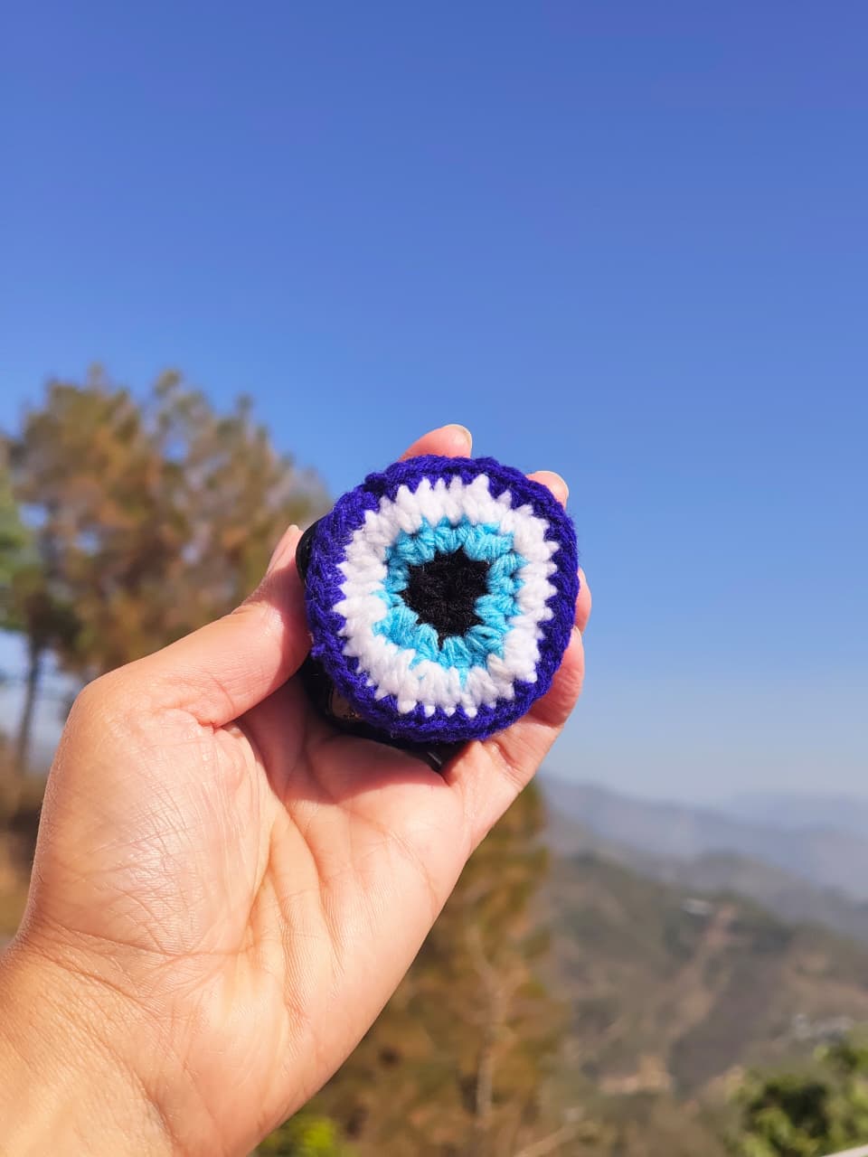 Evil Eye Crochet Claw Clip