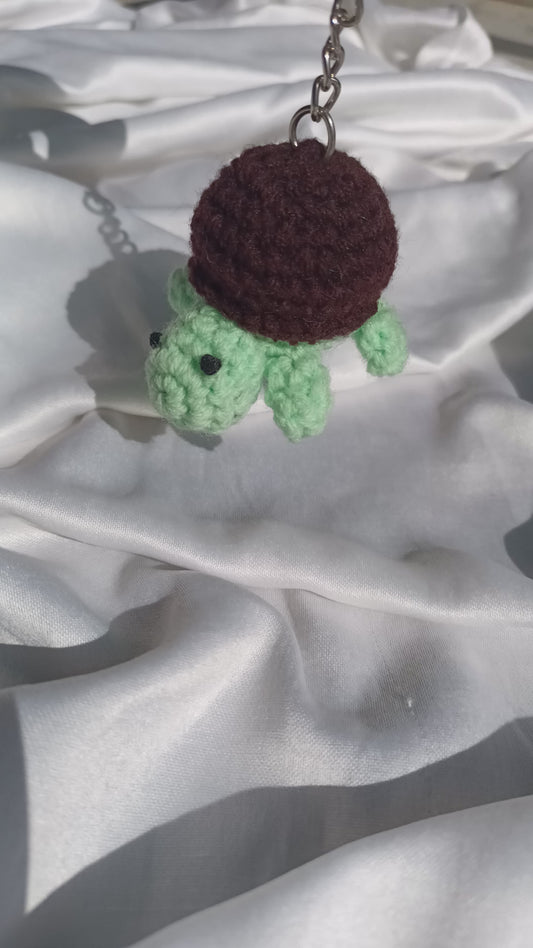 Handmade Crochet Turtle Keychain